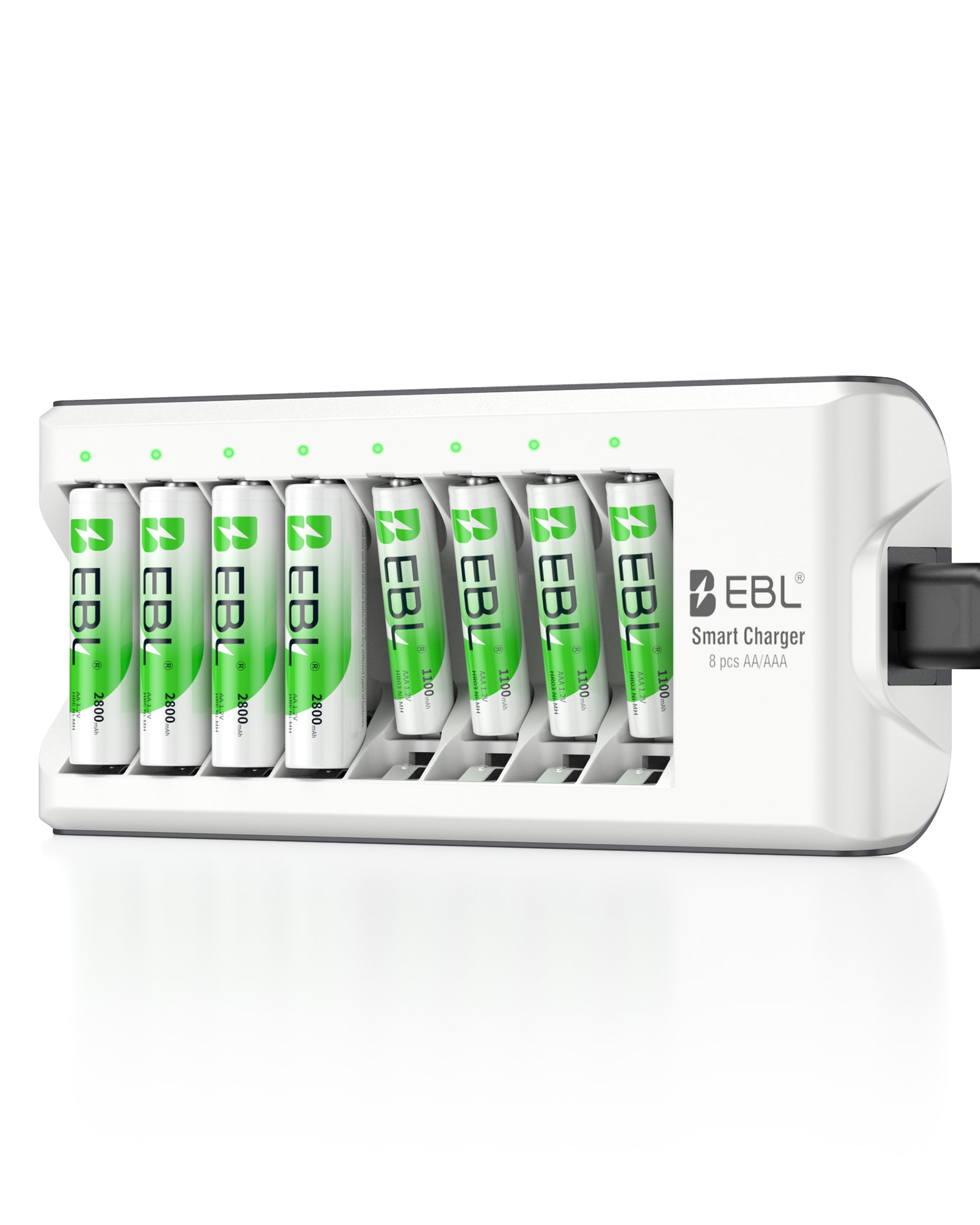 EBL AA AAA Battery Charger with 8 AA 2300mAh & 8 AAA 1100mAh NiMH