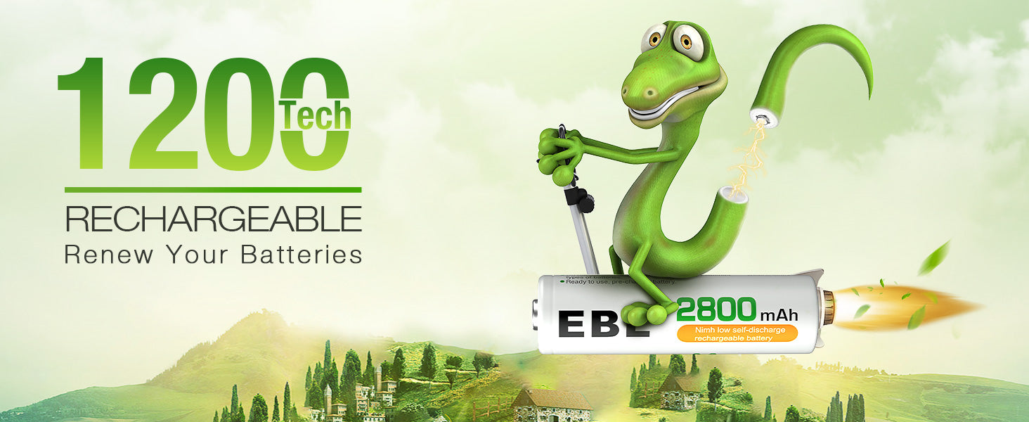 EBL rechargeable batteries with 1200 Tech