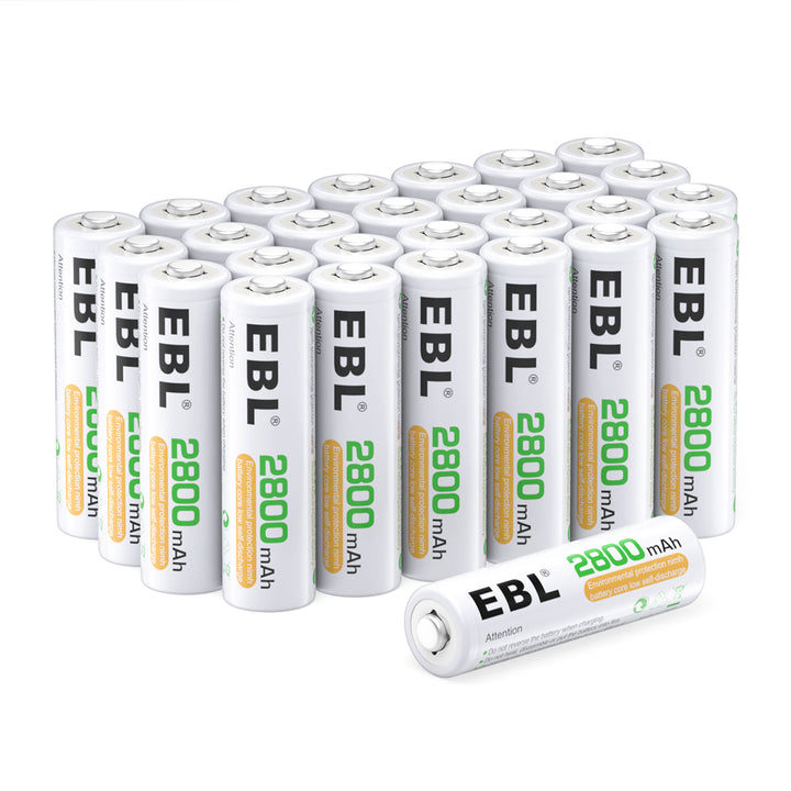 EBL AA Ni-MH Rechargeable Batteries 2800mAh - 28 pack