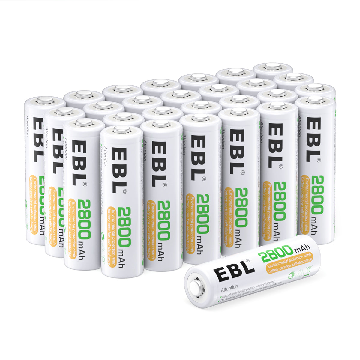 16AA28 EBL AA Rechargeable Batteries 2800mAh Ready2Charge Quality AA  Batteries - 16 Counts