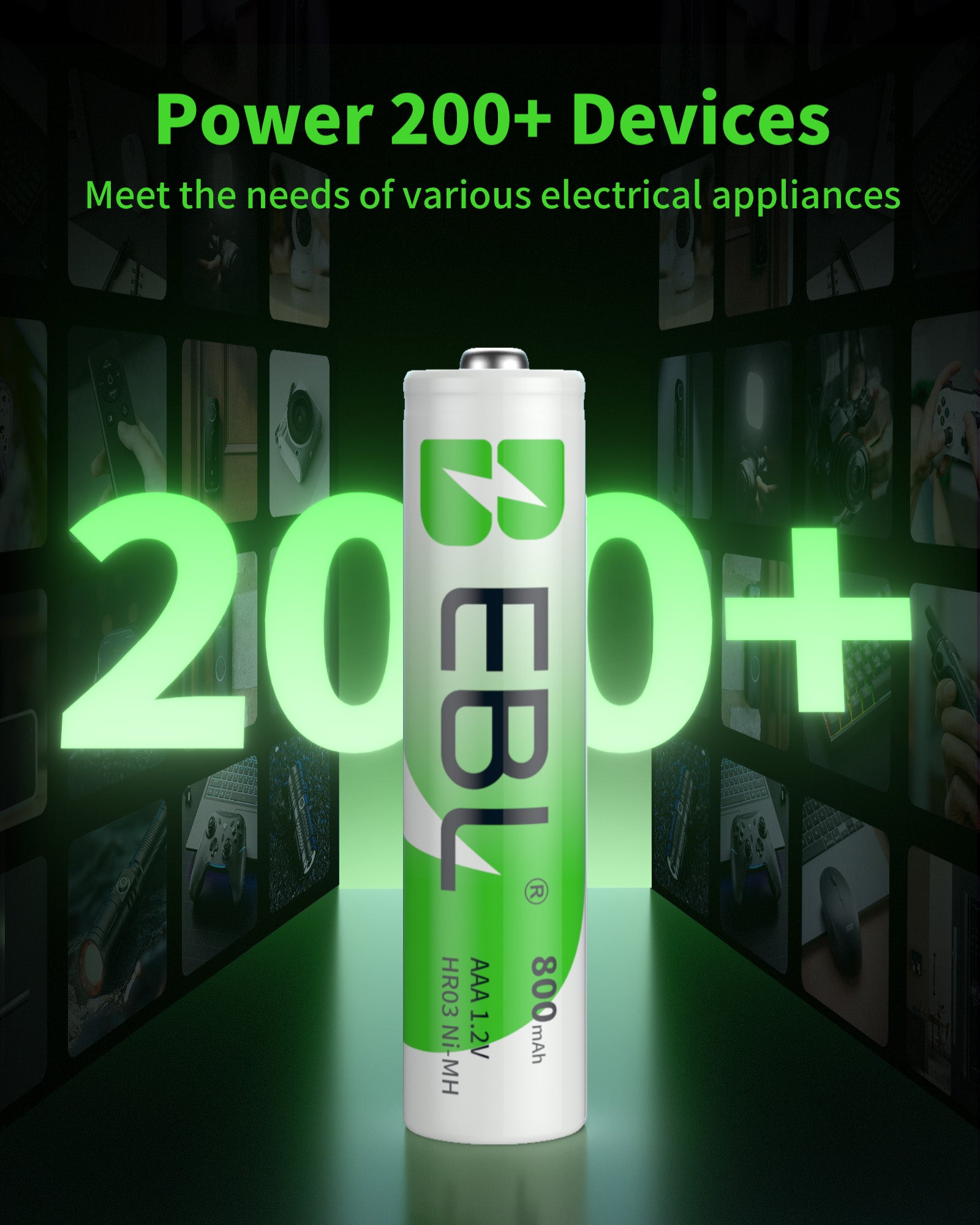 EBL AAA Ni-MH Rechargeable Batteries 1.2V 800mAh