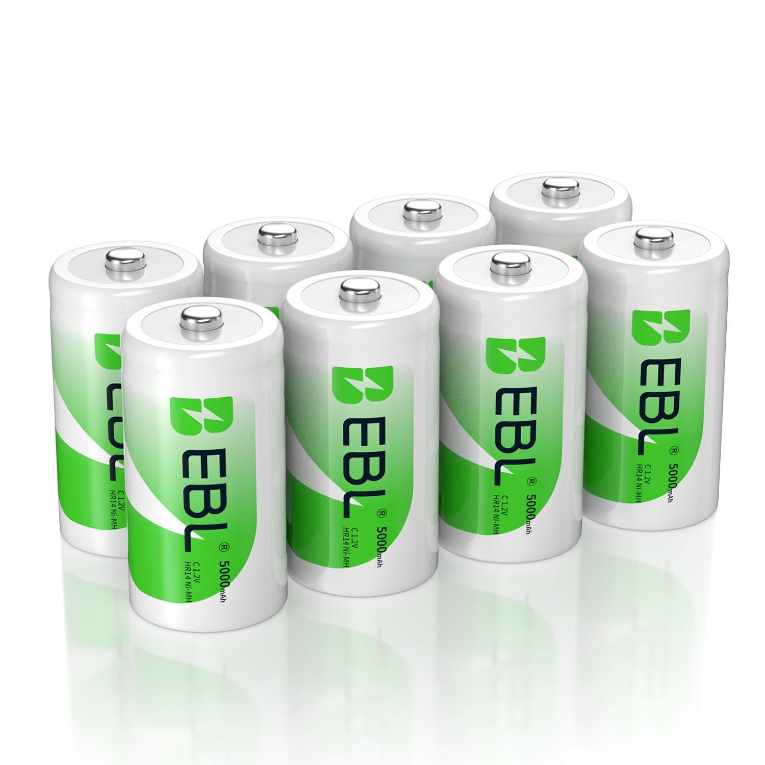EBL Rechargeable Ni-MH C Battery Cells 5000mAh