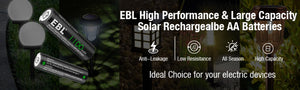 EBL AA Rechargeable Batteries Nickel Cadmium 1.2V 1100mAh