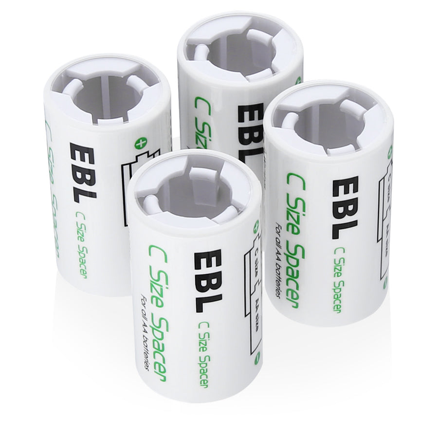 EBL AA to C Size Battery Spacer Converter Case