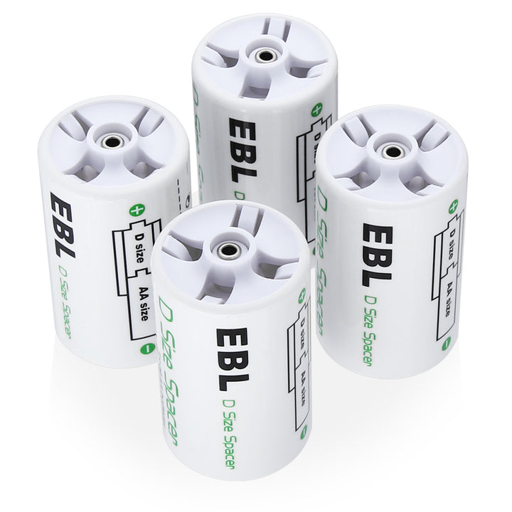 EBL AA to D Size Battery Spacer Converter Case