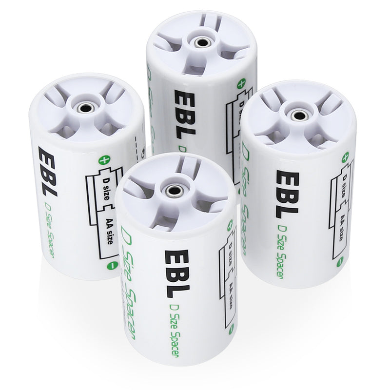 EBL AA to D Size Battery Spacer Converter Case