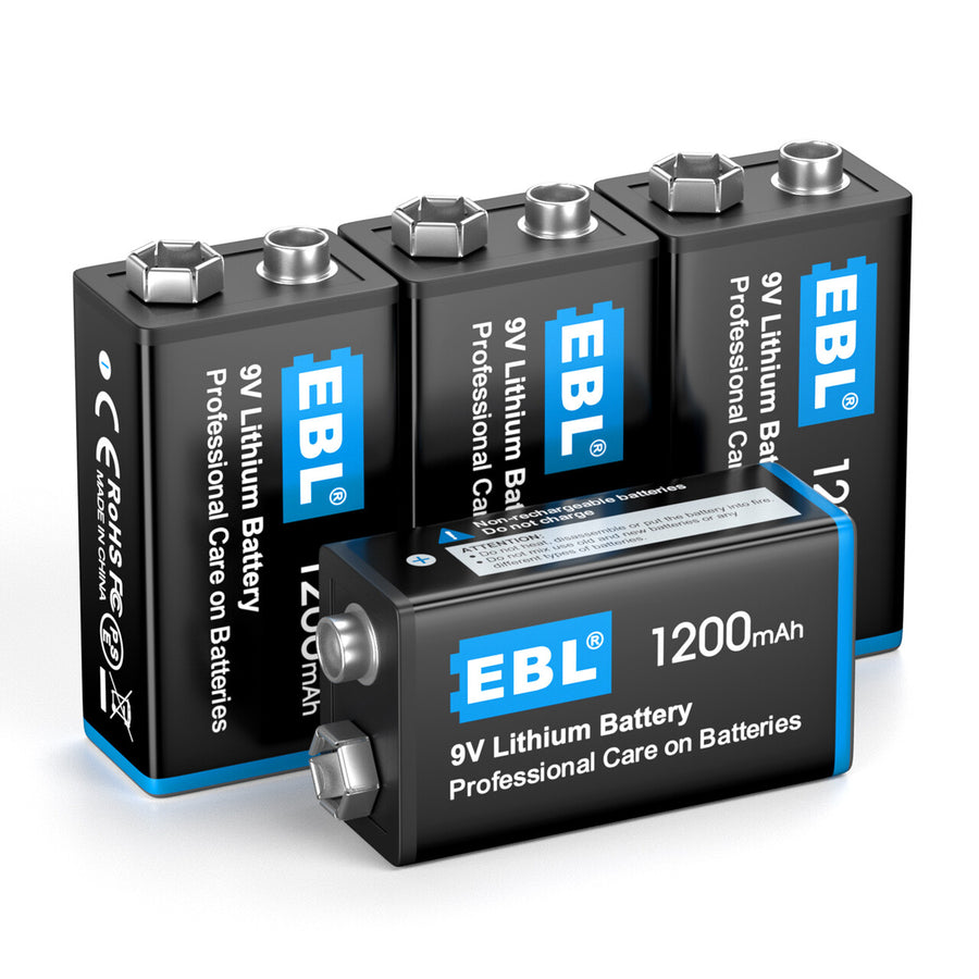 Shop Powerful 1200mAh 9V Lithium Batteries for Smoke Alarm Detector –  EBLOfficial