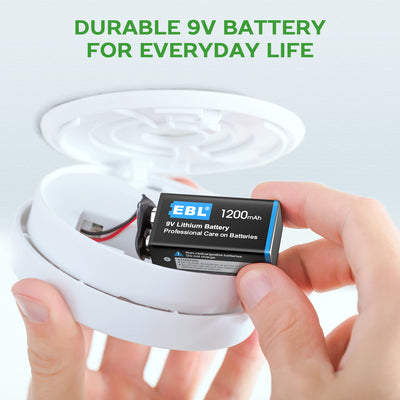 EBL Non-Rechargeable 1200mAh 9V Lithium Batteries