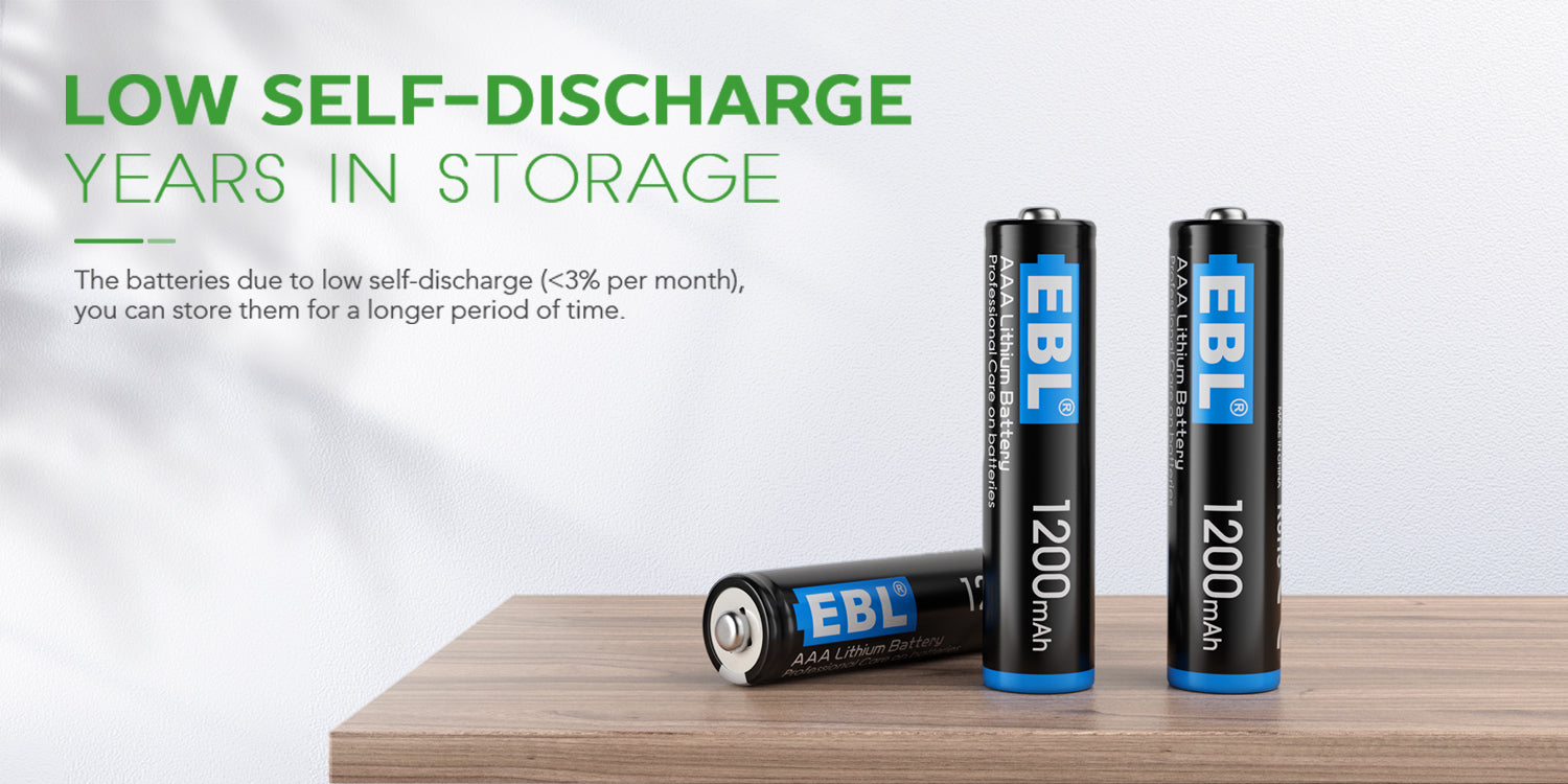 EBL 1200mAh 1.5V AAA Non-Rechargeable Lithium Batteries