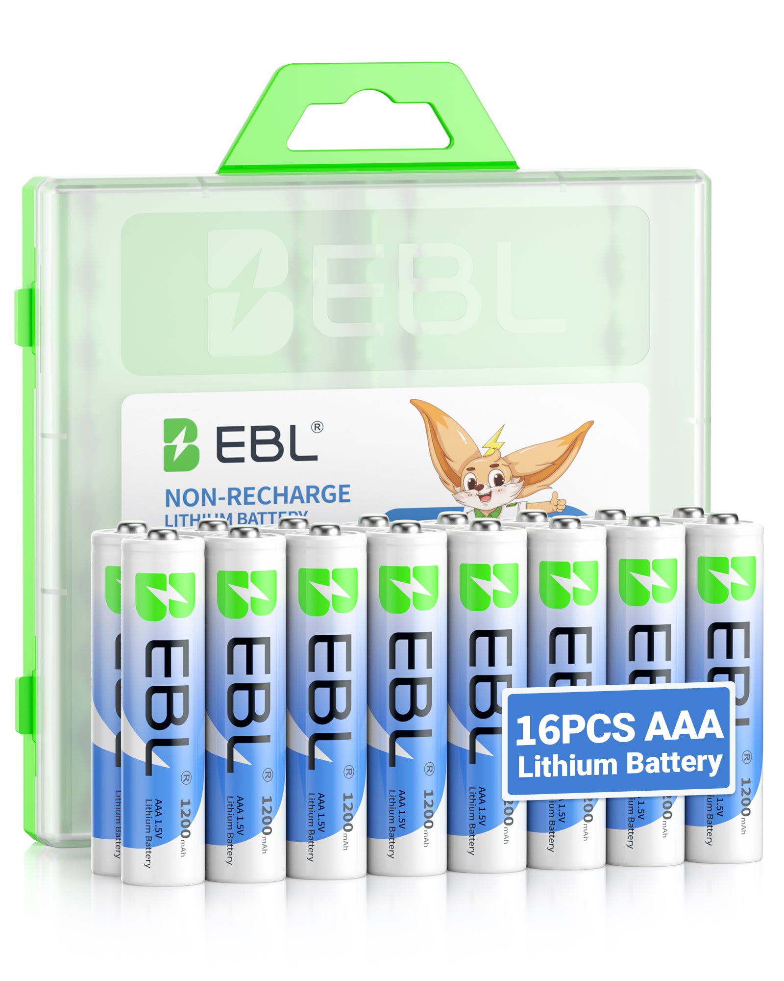 EBL AAA Lithium Batteries 1200mAh, 1.5V High-Performance Non-Rechargeable Triple A Batteries for Digital Cameras, Flashlights, Remotes, Toys & Outdoor Devices