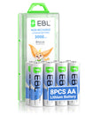 EBL AA Lithium Batteries 1.5V 3000mAh, Long-Lasting Non-Rechargeable for Outdoor, Cameras & Smart Home