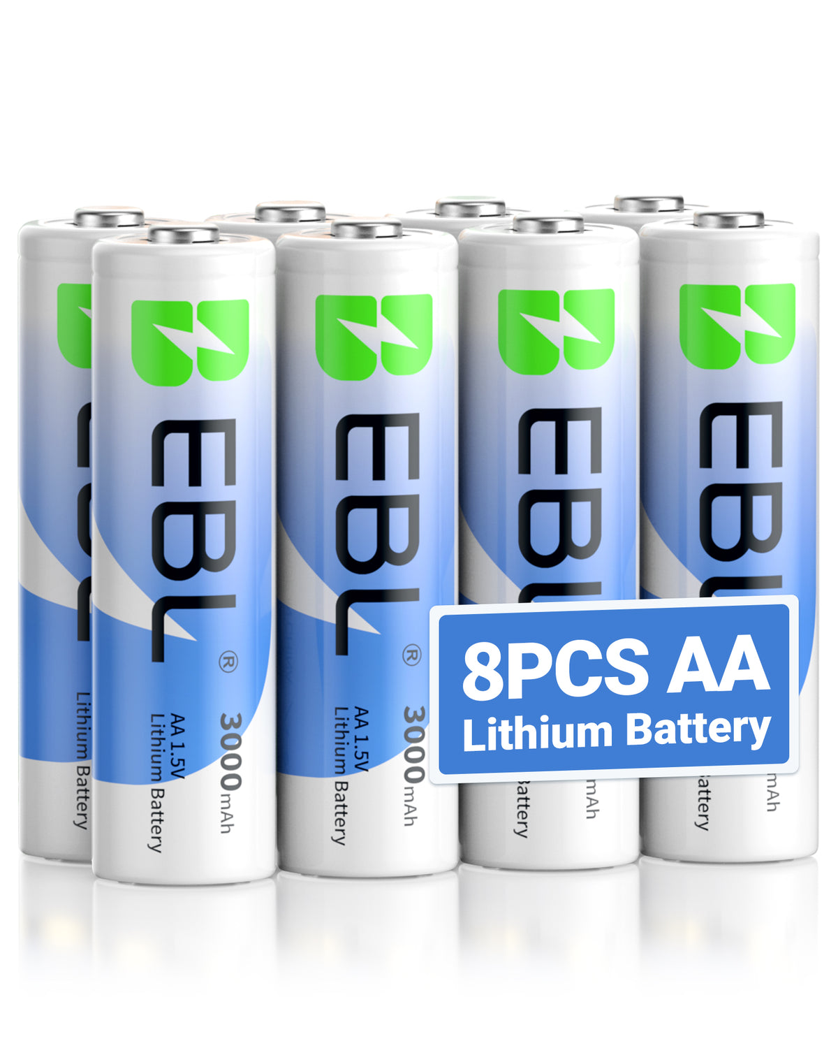 Pilas de litio EBL AA de 1,5 V y 3000 mAh (no recargables)