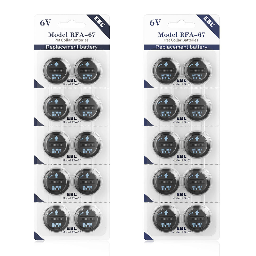 EBL 10-Count RFA-67 6 Volt Pet Collar Replacement Batteries