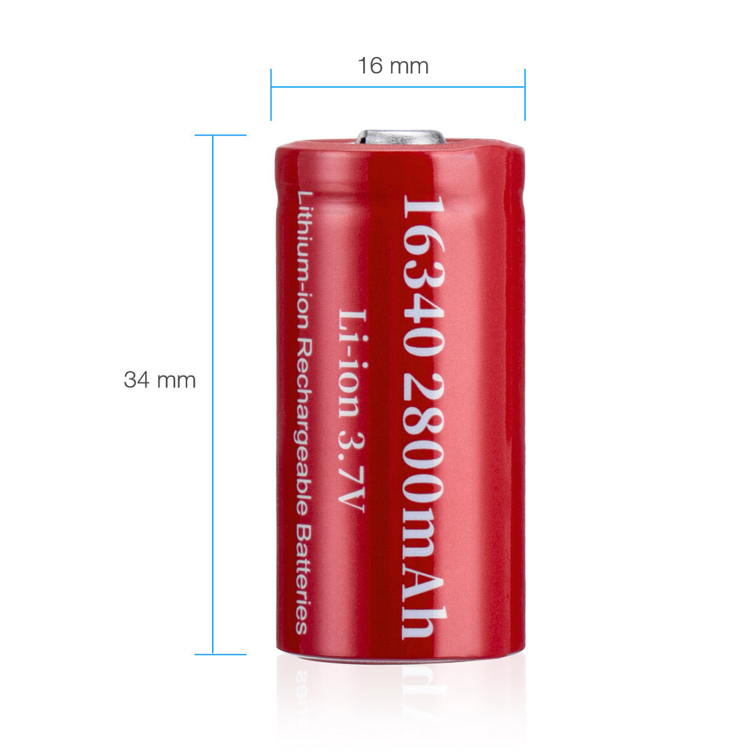 16340 RCR123A Rechargeable Li-ion Battery 3.7V