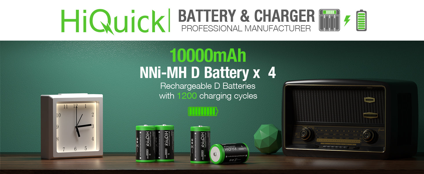 HiQuick Best D Cell Rechargeable Batteries 