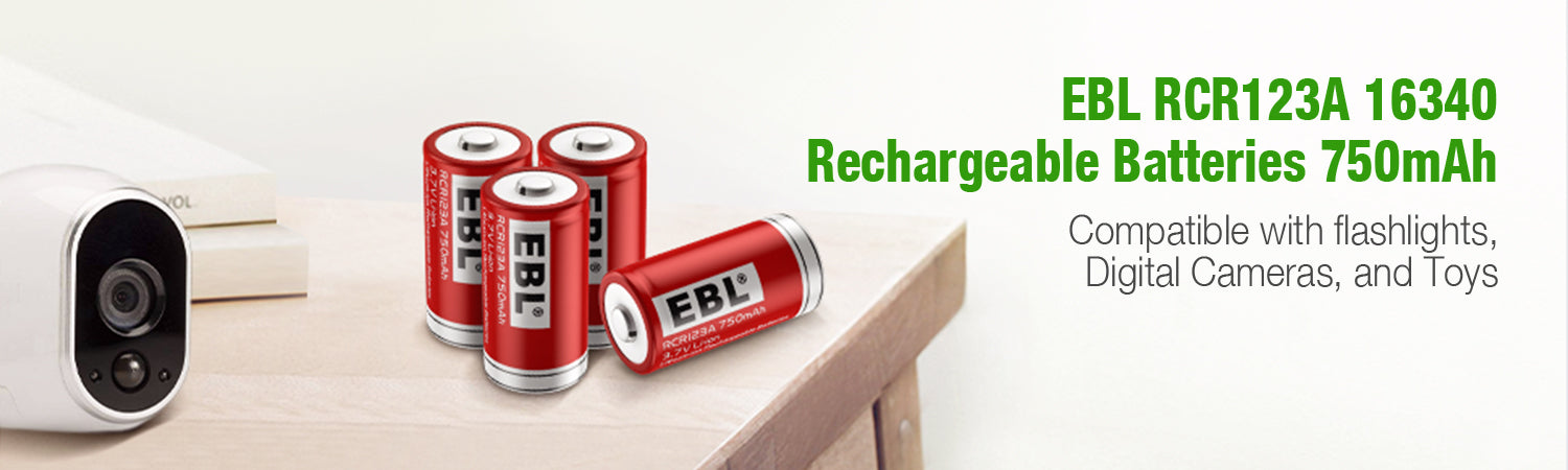EBL 16340 RCR123A Li-ion Rechargeable Battery 750mAh 3.7V