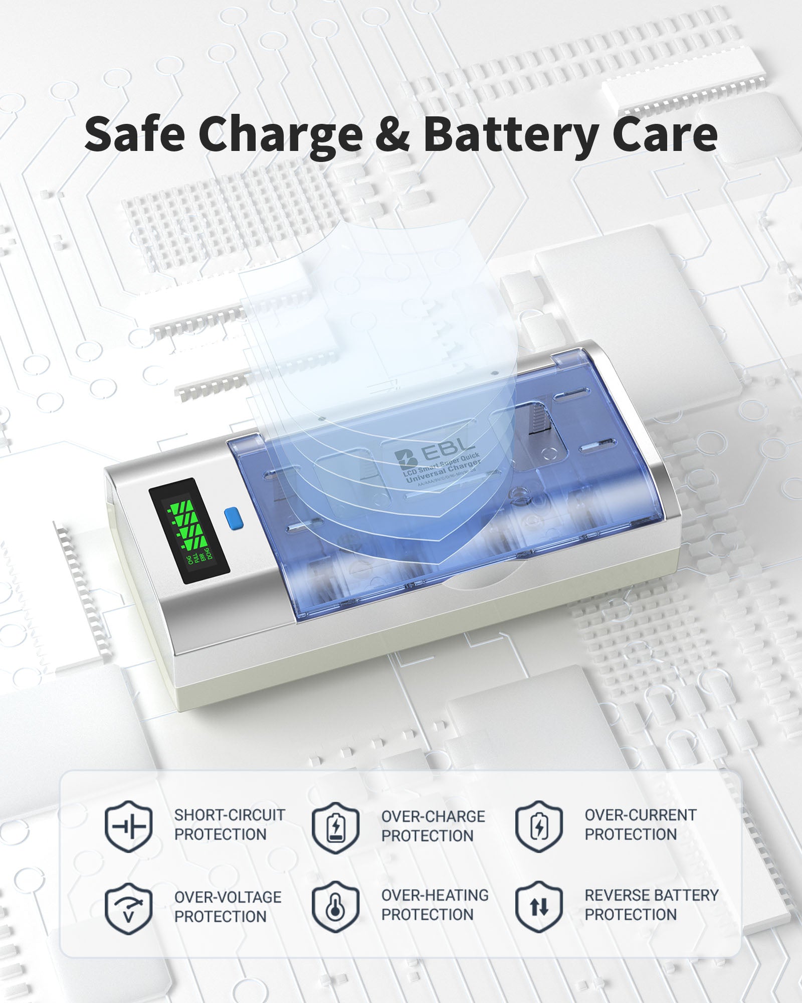 EBL 906 Smart Battery Charger with Multiple Protections