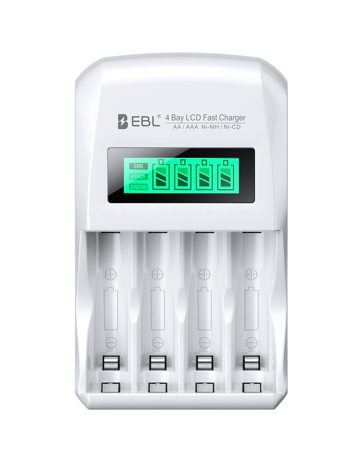 EBL Smart Individual Battery Charger for AA AAA Ni-MH Ni-CD Rechargeable Batteries