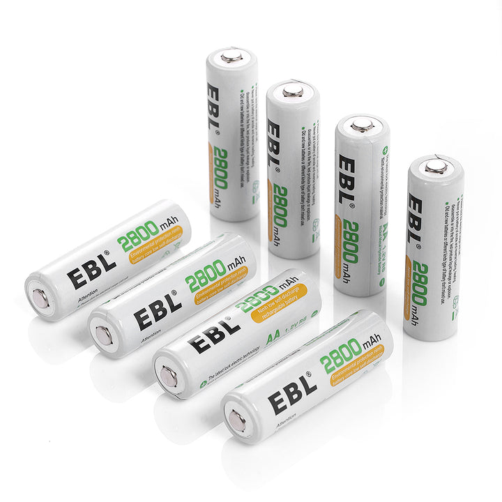 EBL AA Ni-MH Rechargeable Batteries 2800mAh - 8 pack
