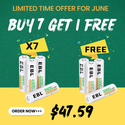 EBL AA Ni-MH Rechargeable Batteries 2800mAh
