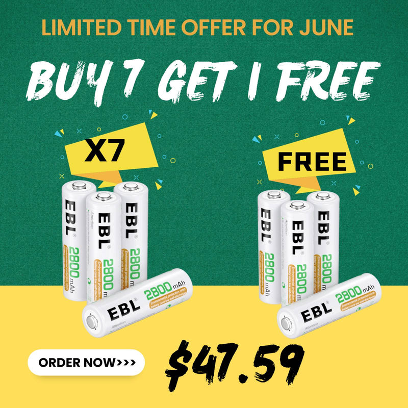 EBL AA Ni-MH Rechargeable Batteries 2800mAh