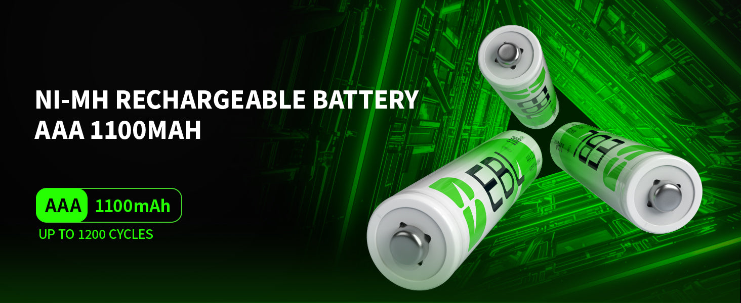 EBL AAA Rechargeable Ni-MH Batteries 1100mAh