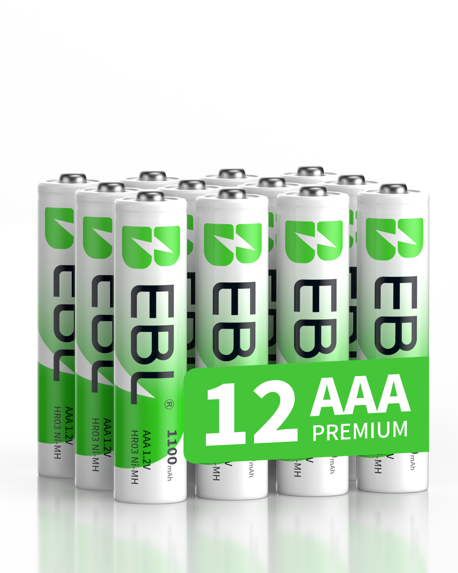 EBL AAA Rechargeable Ni-MH Batteries 1100mAh