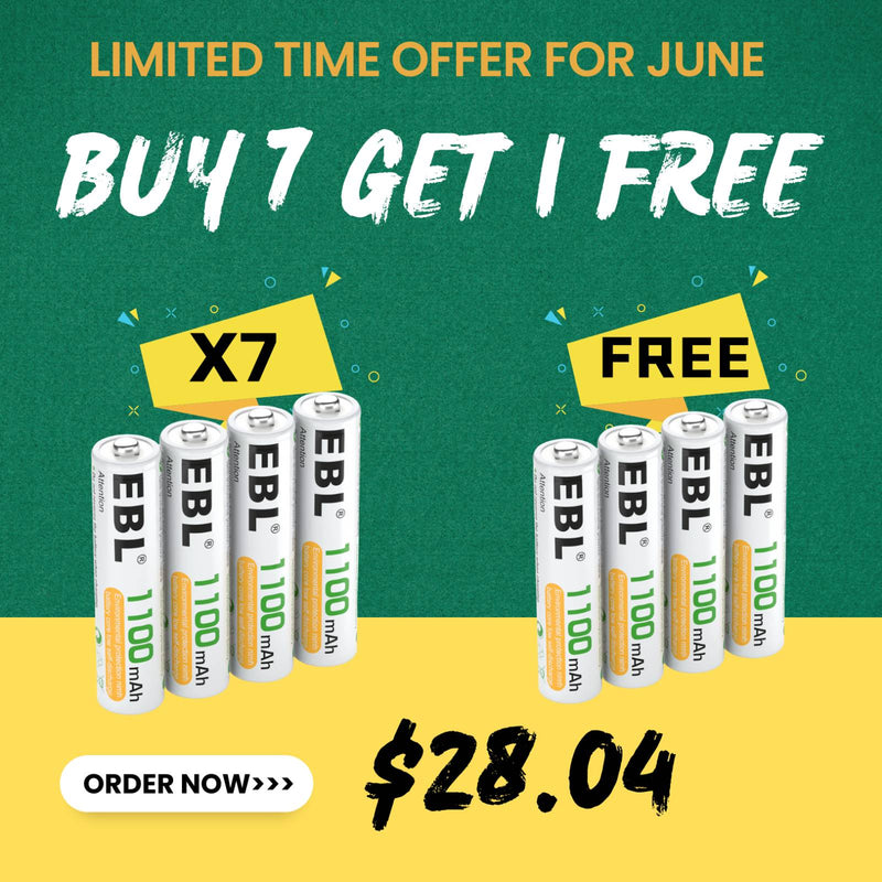 EBL AAA Rechargeable Ni-MH Batteries 1100mAh
