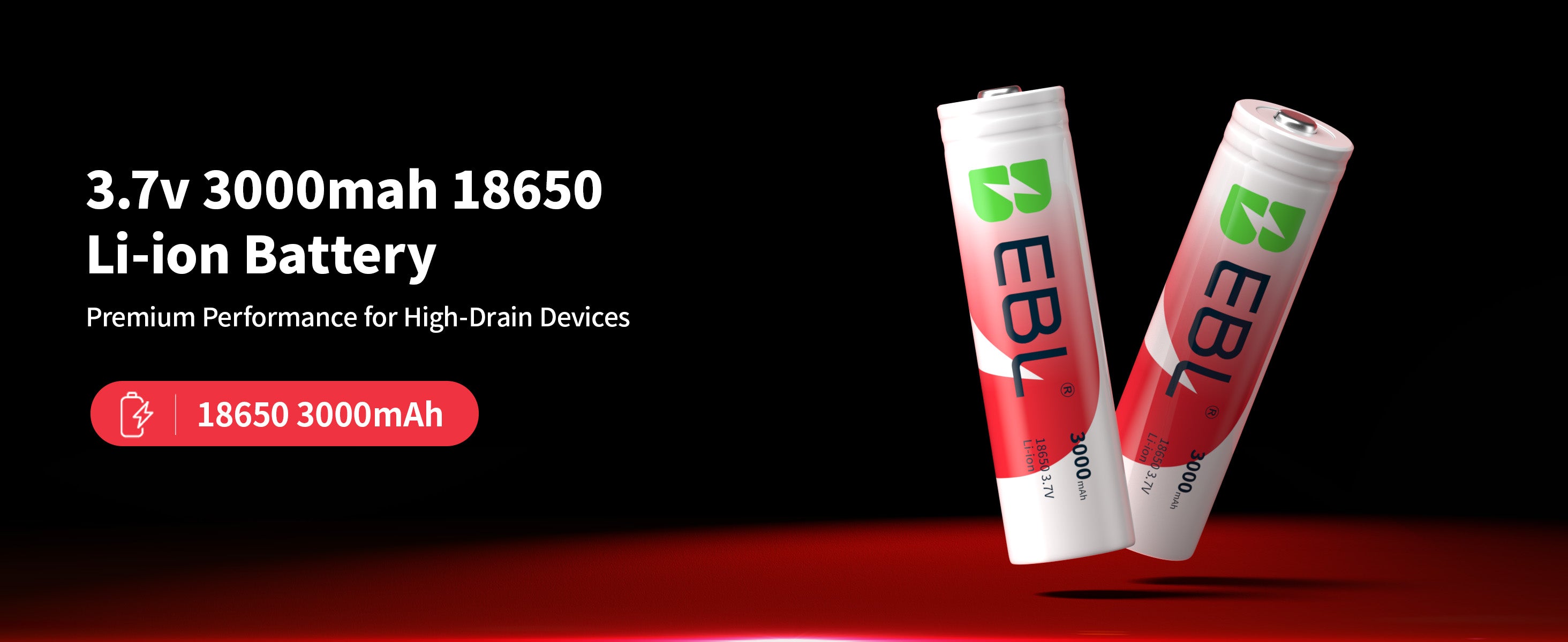 EBL BRC 18650 Rechargeable Battery 3000mAh - Protected Button Top