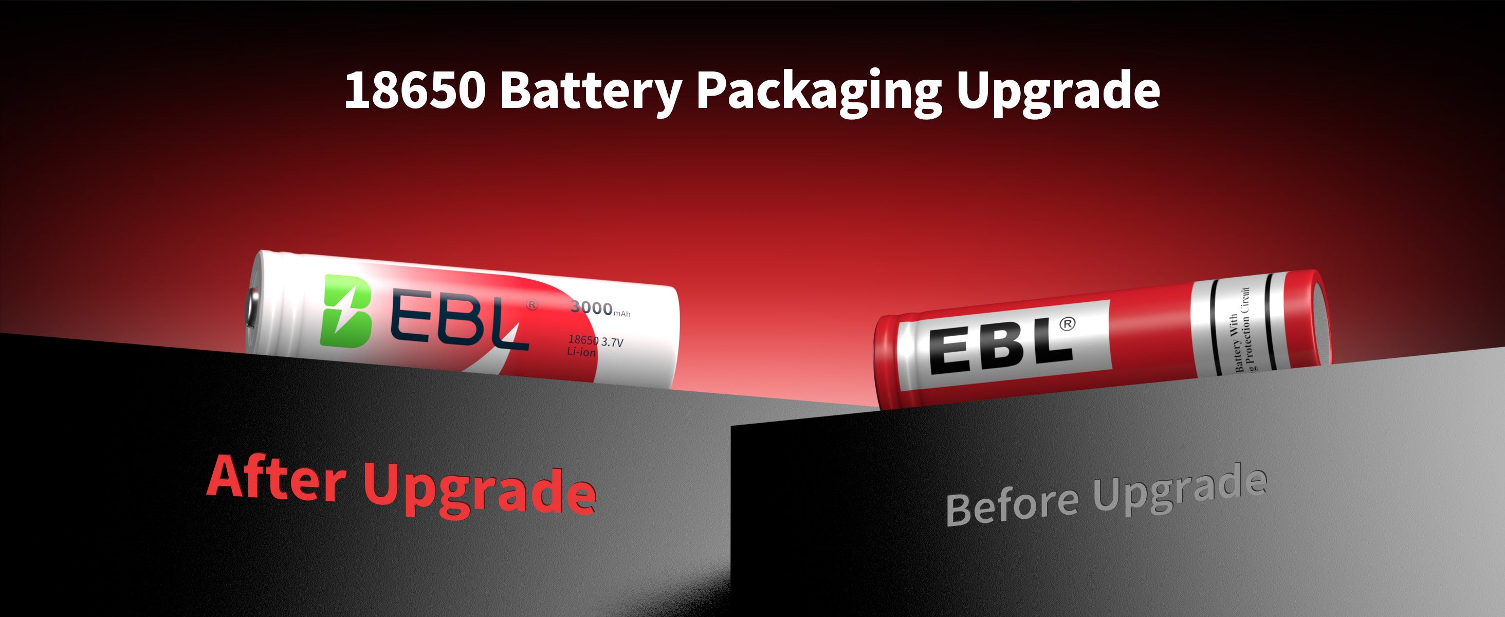 EBL BRC 18650 Rechargeable Battery 3000mAh - Protected Button Top