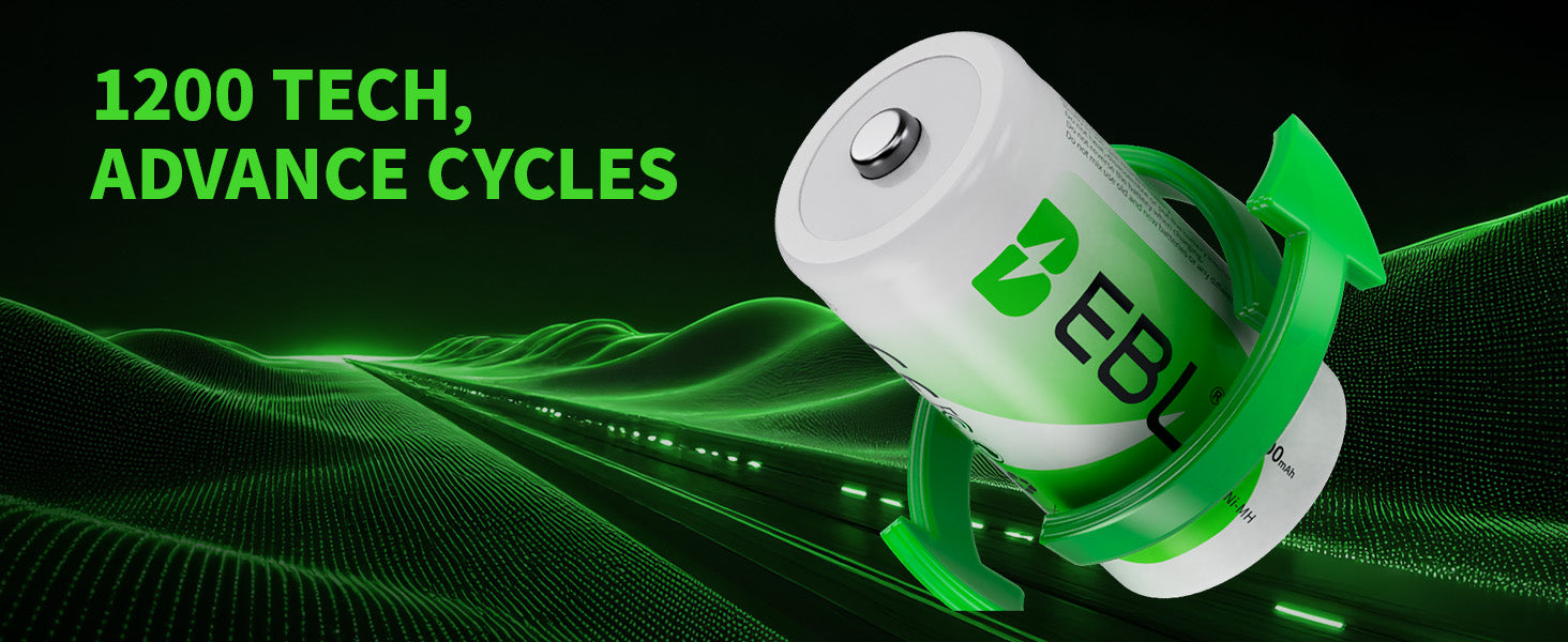 EBL Long-Lasting D battery 10000mAh capacity 