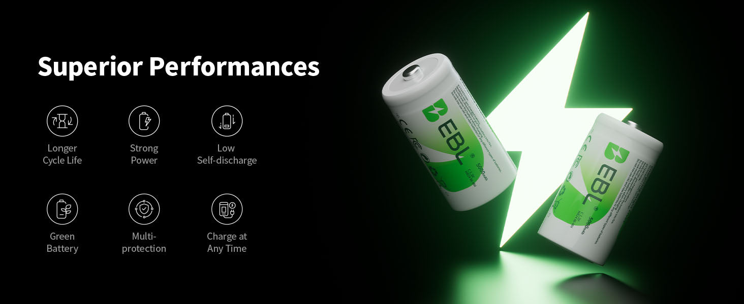 EBL Ni-MH C Rechargeable Battery 1.2V 5000mAh