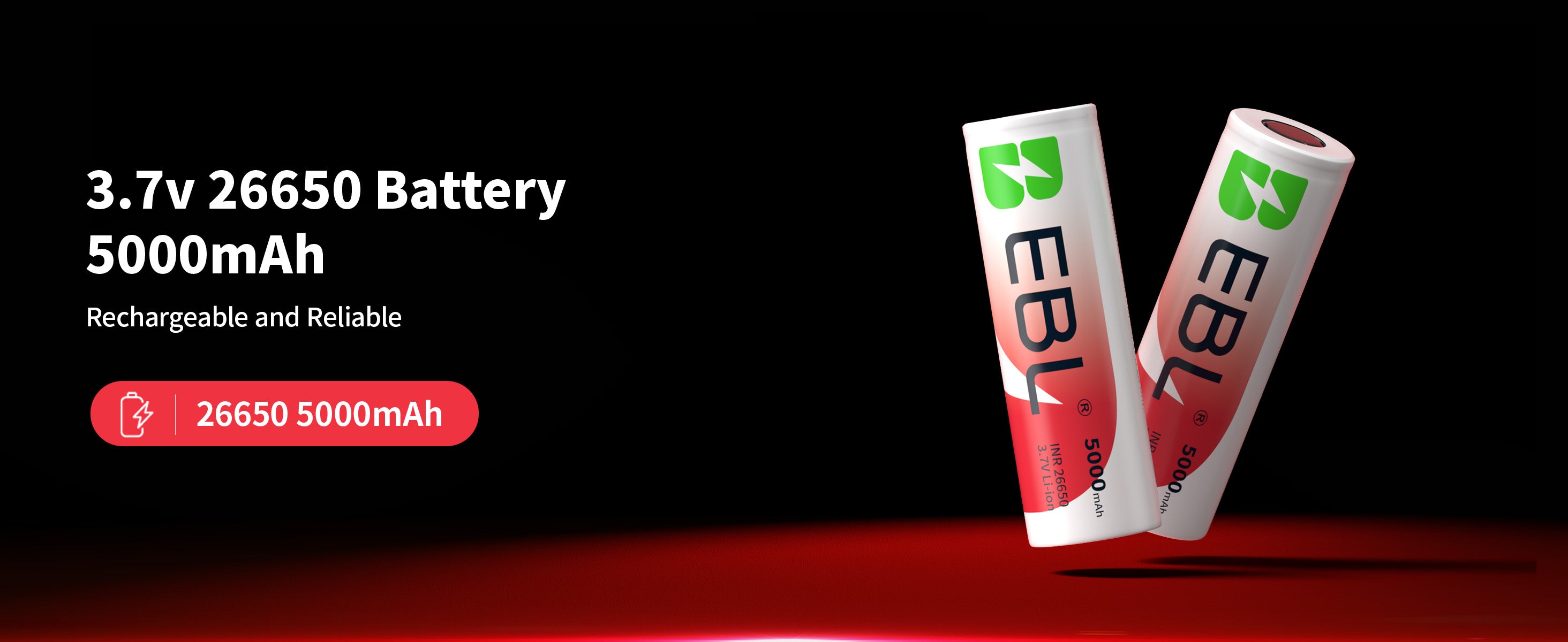 EBL INR 26650 Li-ion Rechargeable Batteries 5000mAh
