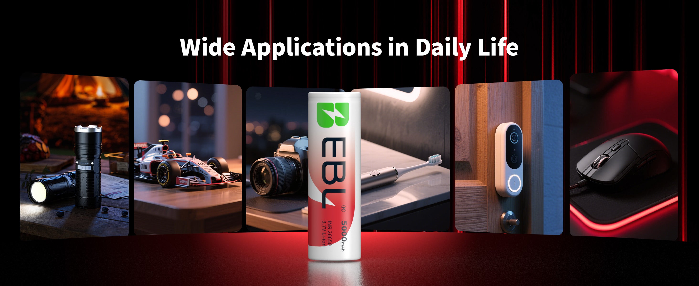 EBL INR 26650 Li-ion Rechargeable Batteries 5000mAh