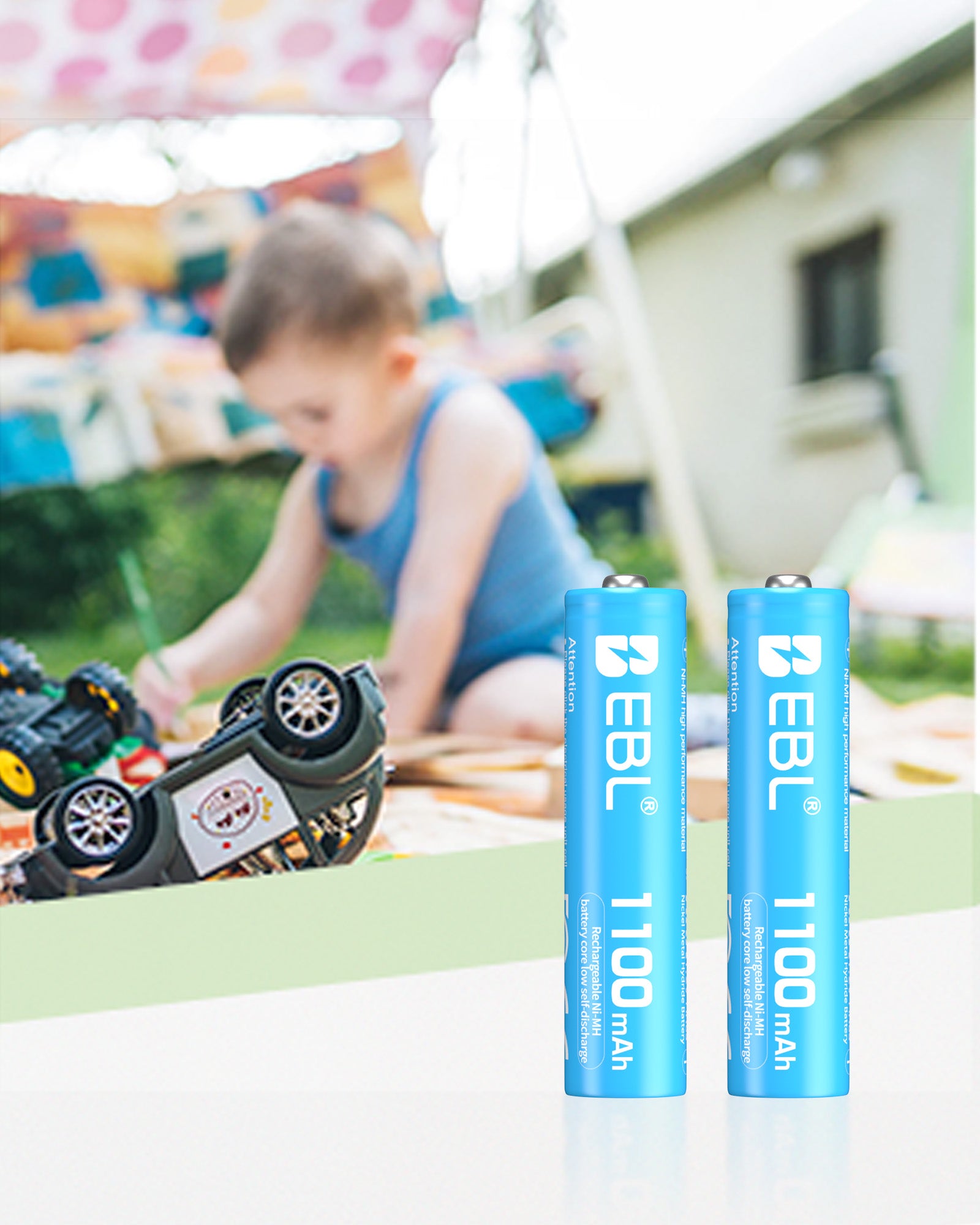 EBL 10Pcs Rainbow AAA Rechargeable Batteries 1.2V 1100mAh