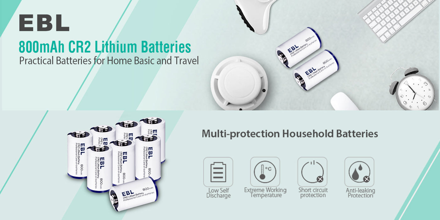 EBL CR2 Non-rechargeable Lithium Battery 3V 800mAh