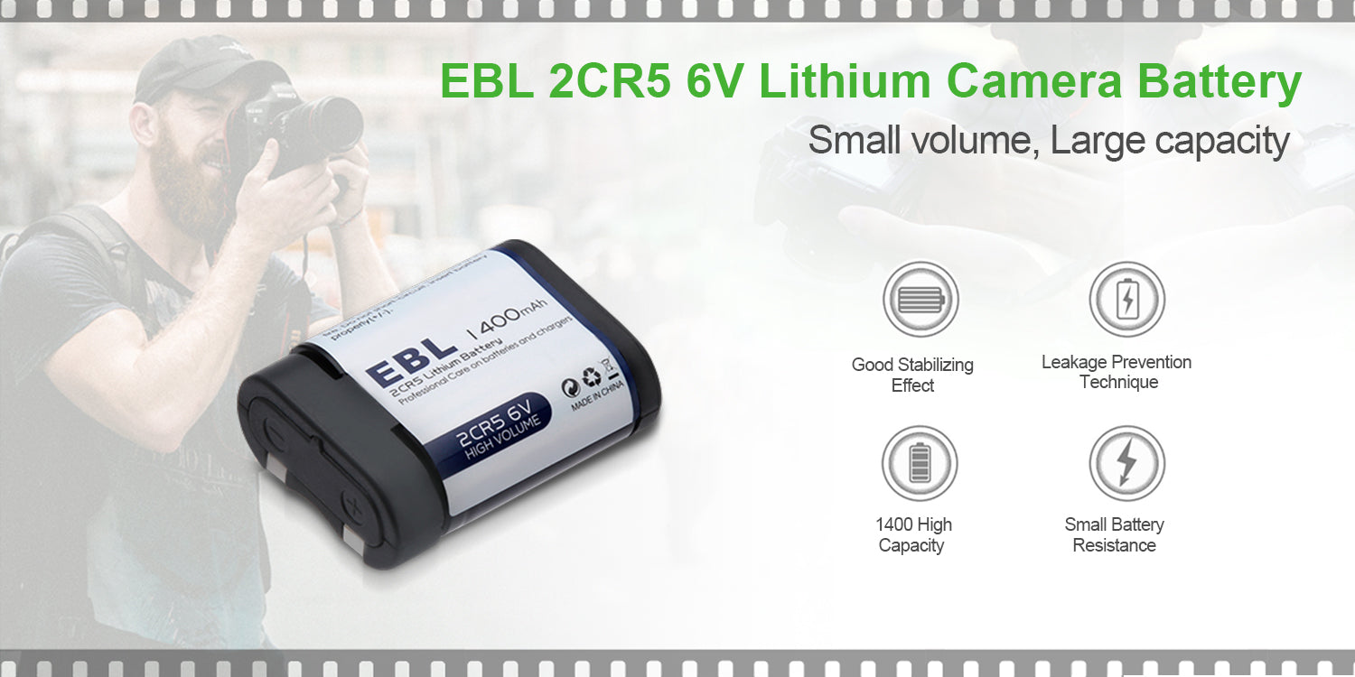 EBL CR-P2 6V 1400mAh Lithium Photo Battery
