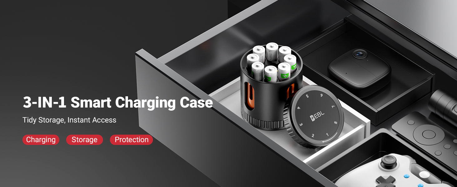 EBL Rechargeable AA Lithium Batteries Ⅲ 3600mWh with Charger