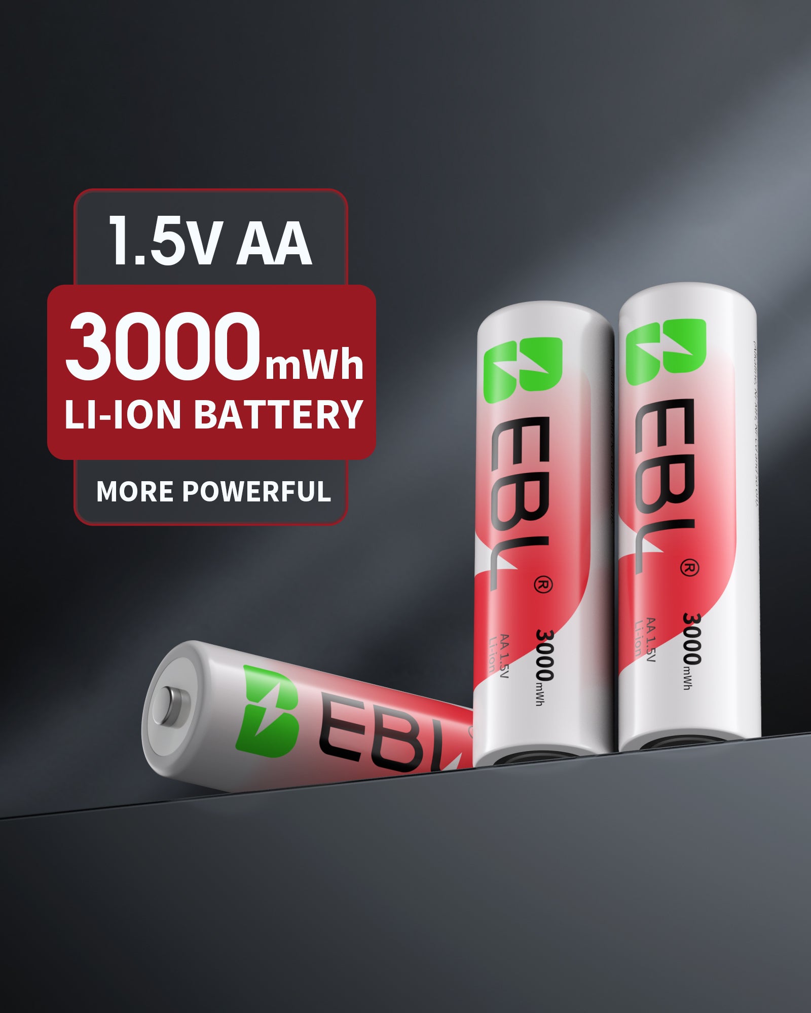 Batería recargable de iones de litio EBL AA 1,5 V 3000 mWh