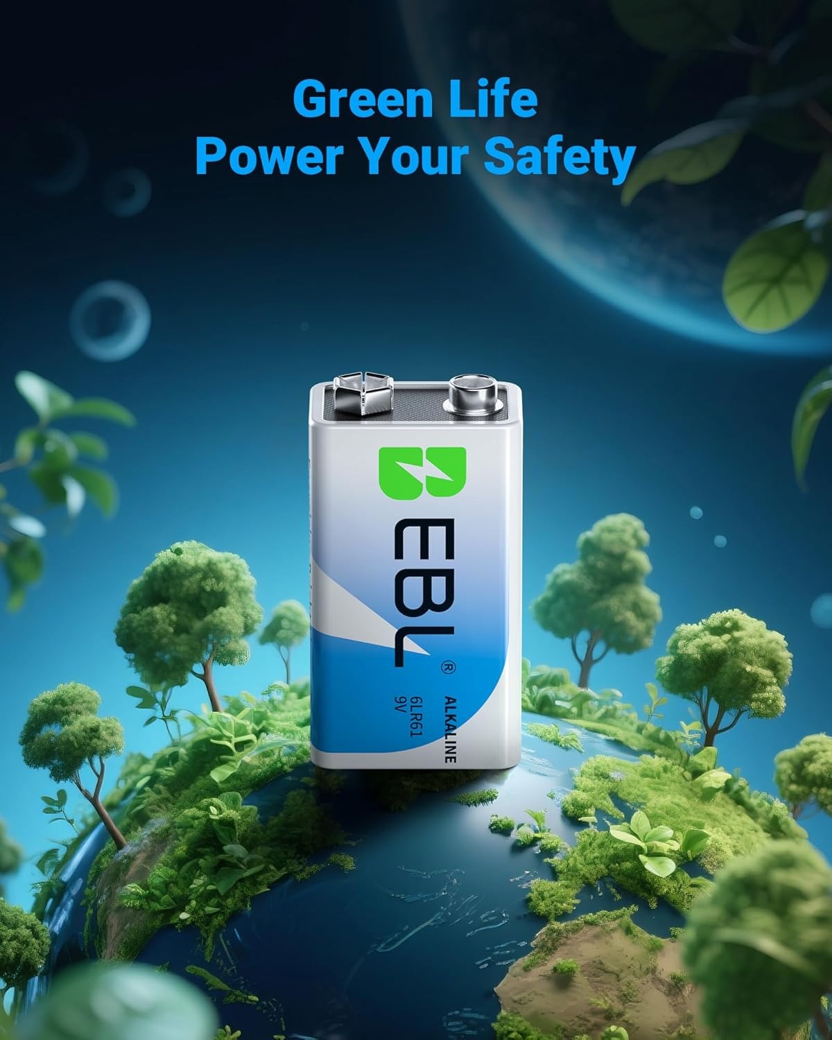 EBL 9V 6LR61 Alkaline Batteries Non-rechargeable