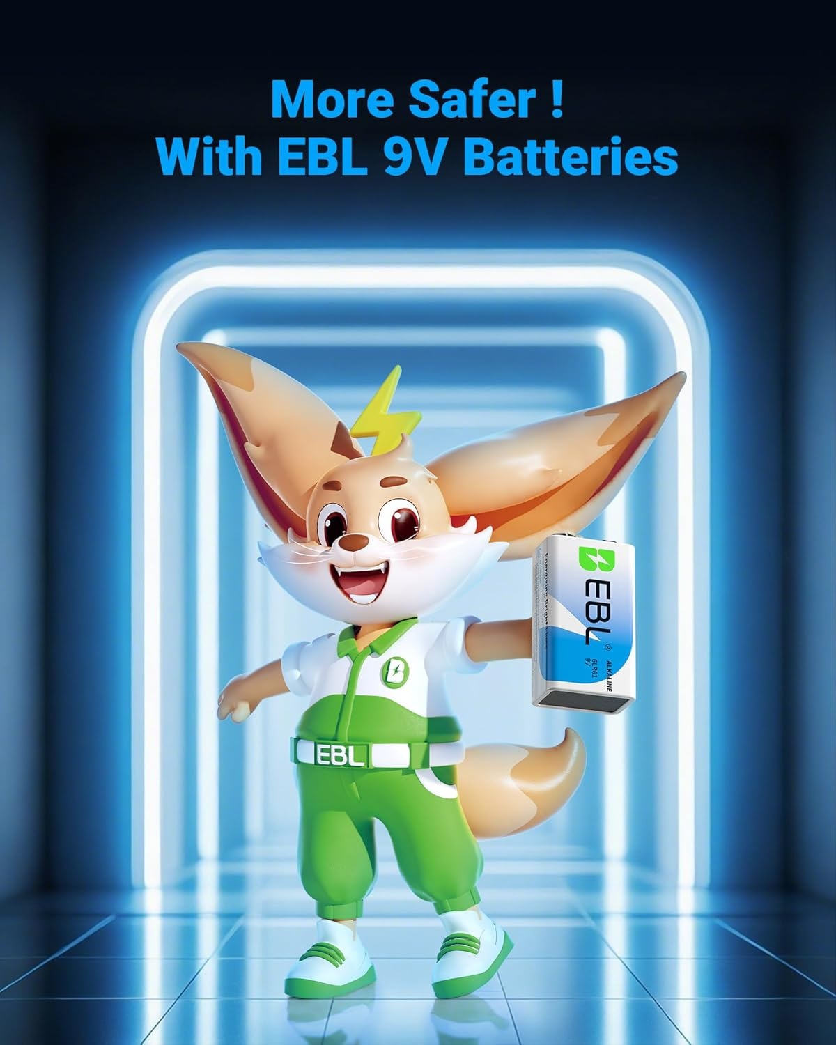 EBL 9V 6LR61 Alkaline Batteries Non-rechargeable