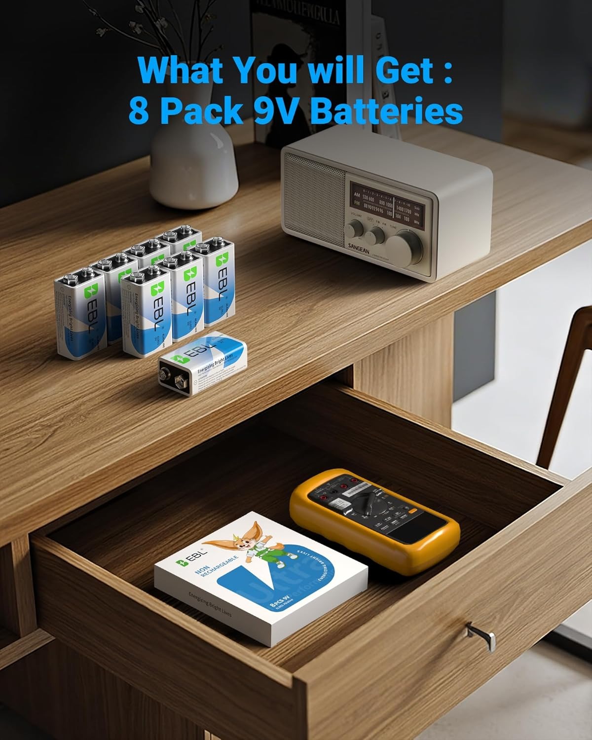 EBL 9V 6LR61 Alkaline Batteries Non-rechargeable