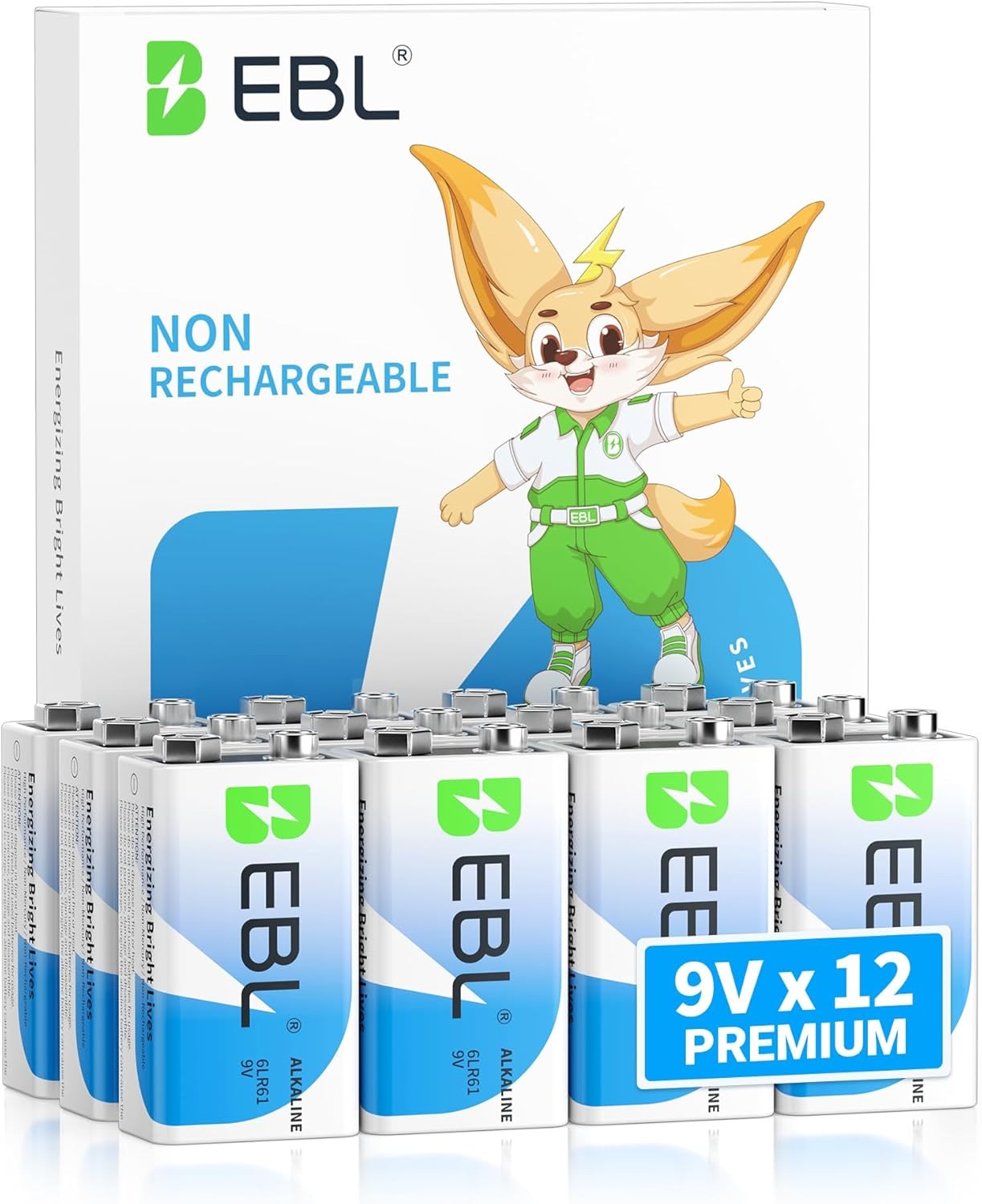 EBL 9V 6LR61 Alkaline Batteries Non-rechargeable