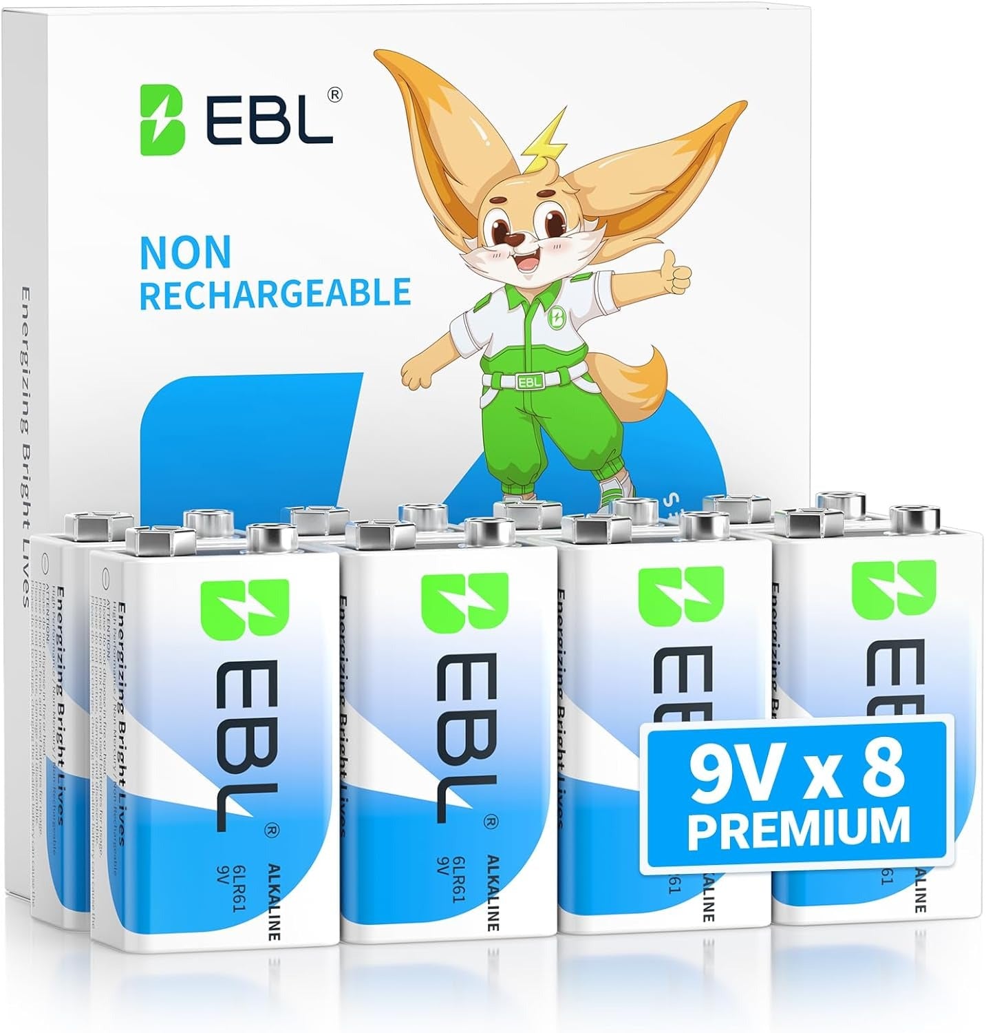 EBL 9V 6LR61 Alkaline Batteries Non-rechargeable