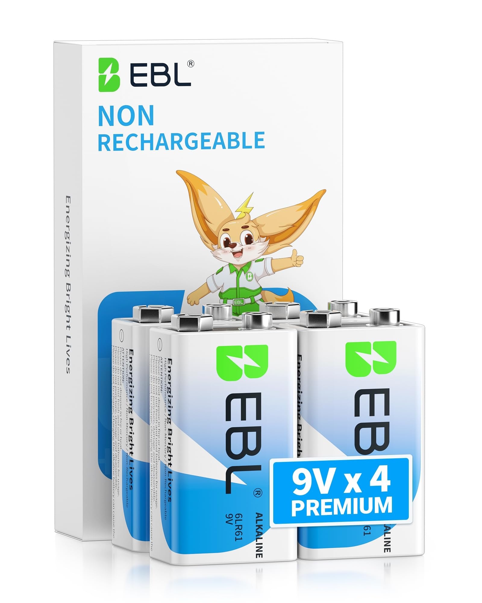 EBL 9V 6LR61 Alkaline Batteries Non-rechargeable