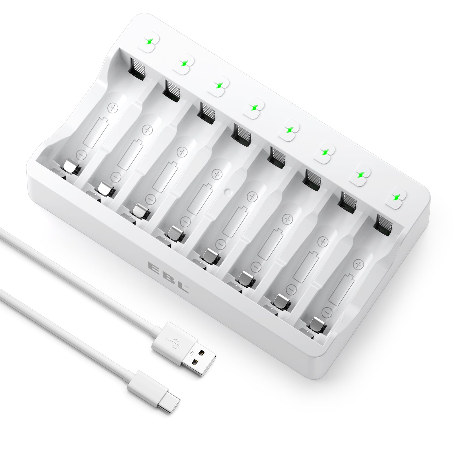 EBL 8 Bay AA AAA Battery Charger for NiMH NiCD Rechargeable Batteries