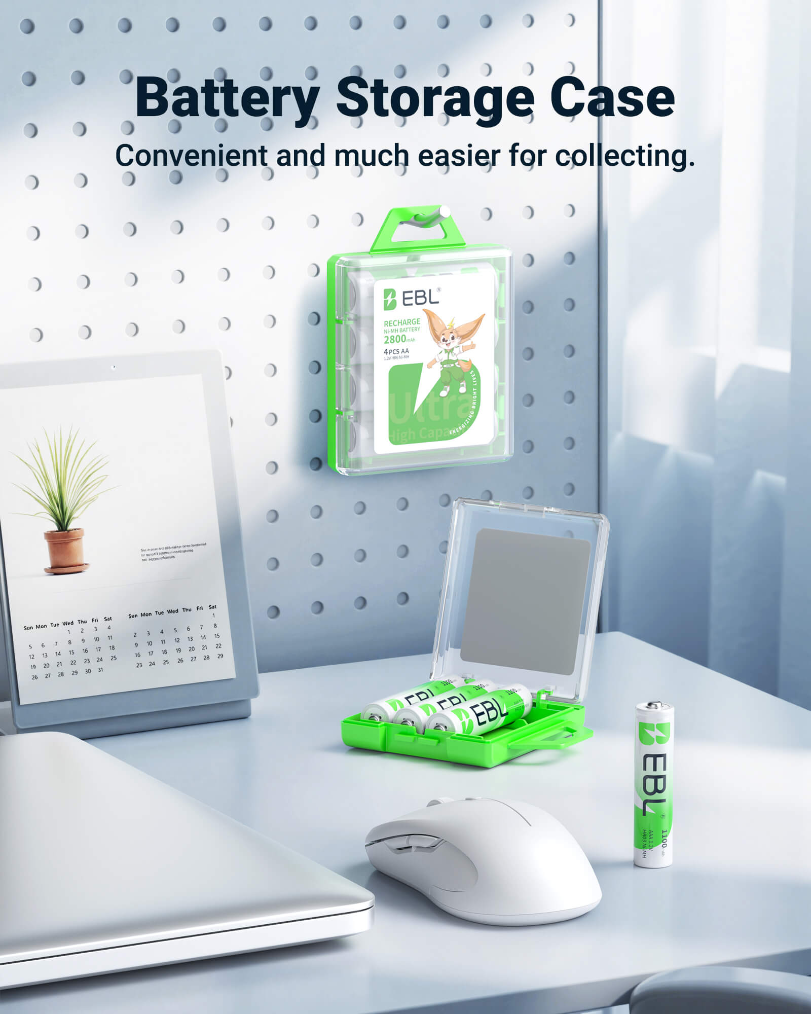 EBL Rechargeable AA AAA Batteries with 8-Bay Individual Battery Charger