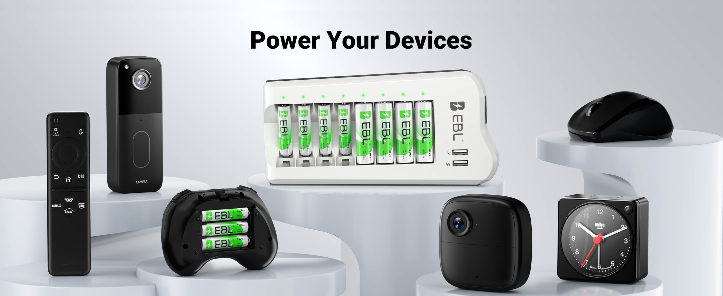 EBL Updated 808U Battery Charger with AA/AAA Ni-MH Rechargeable Batteries