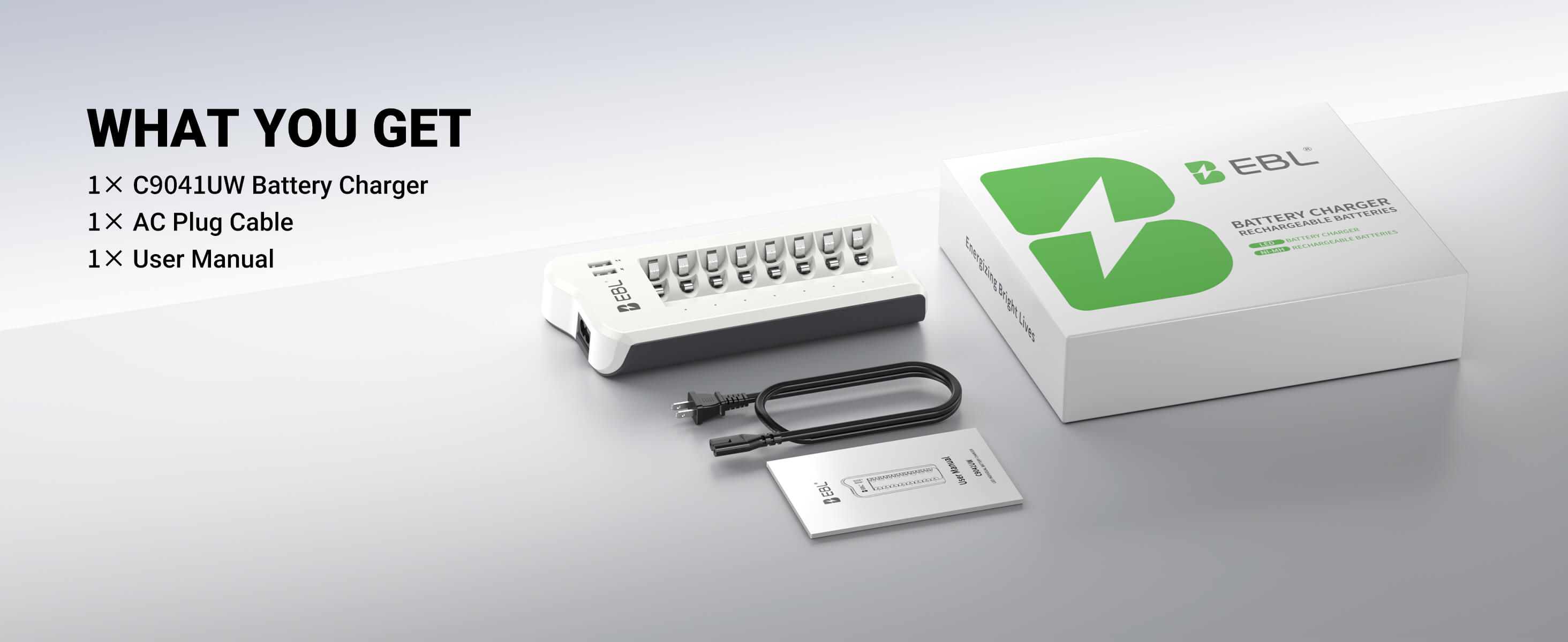 EBL Updated 808U Battery Charger with AA/AAA Ni-MH Rechargeable Batteries