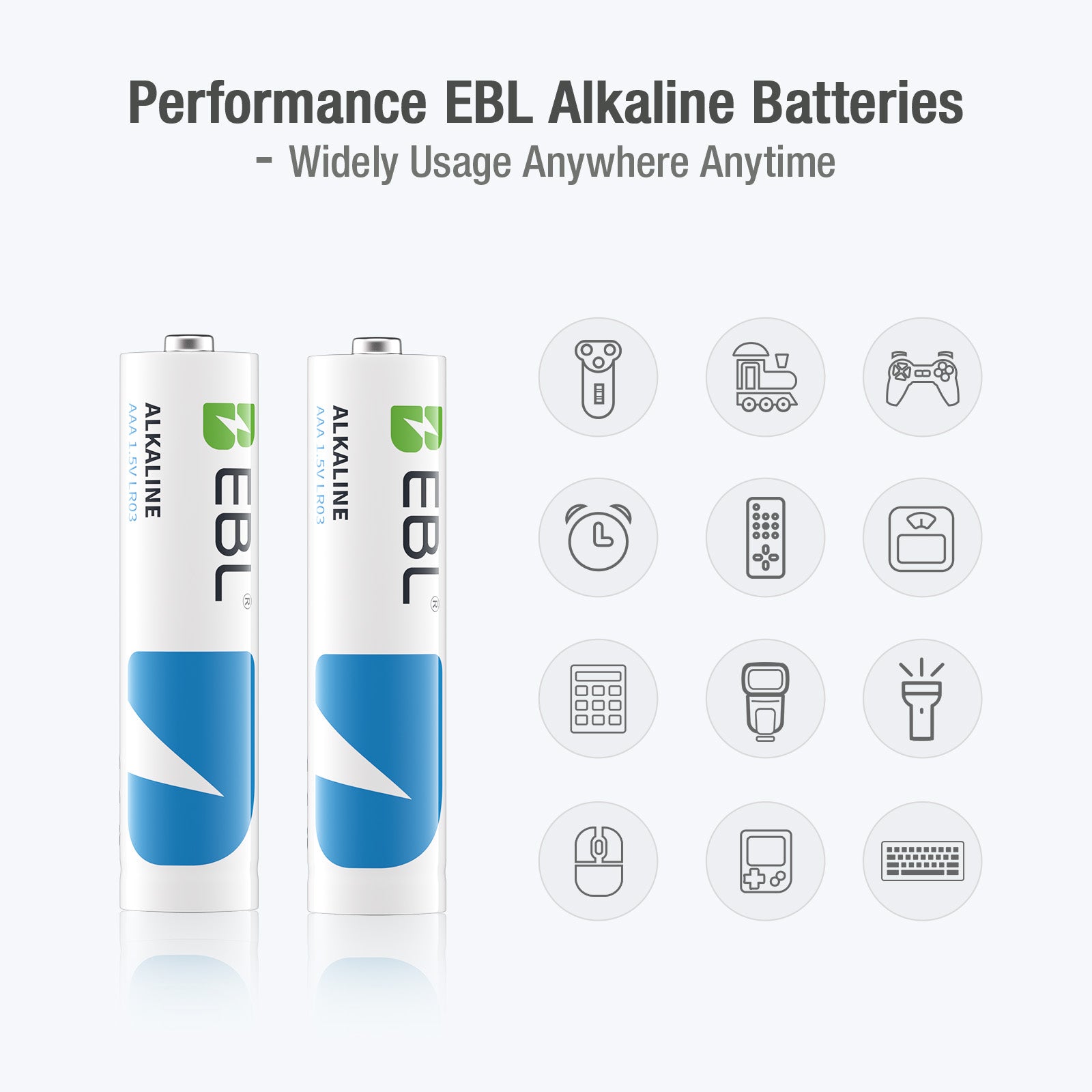 EBL AAA Batteries 8 Pack, 1.5V Alkaline Triple A Batteries
